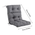 thumbnail image 5 of Kdkad High Back Patio Chair Cushion with Ties, 44.1×20.9 Inch Indoor Outdoor Seat and Backrest Cushion for Rattan Wicker Furniture Garden Balcony, Thick Comfort Lounge Pad, 5 of 8