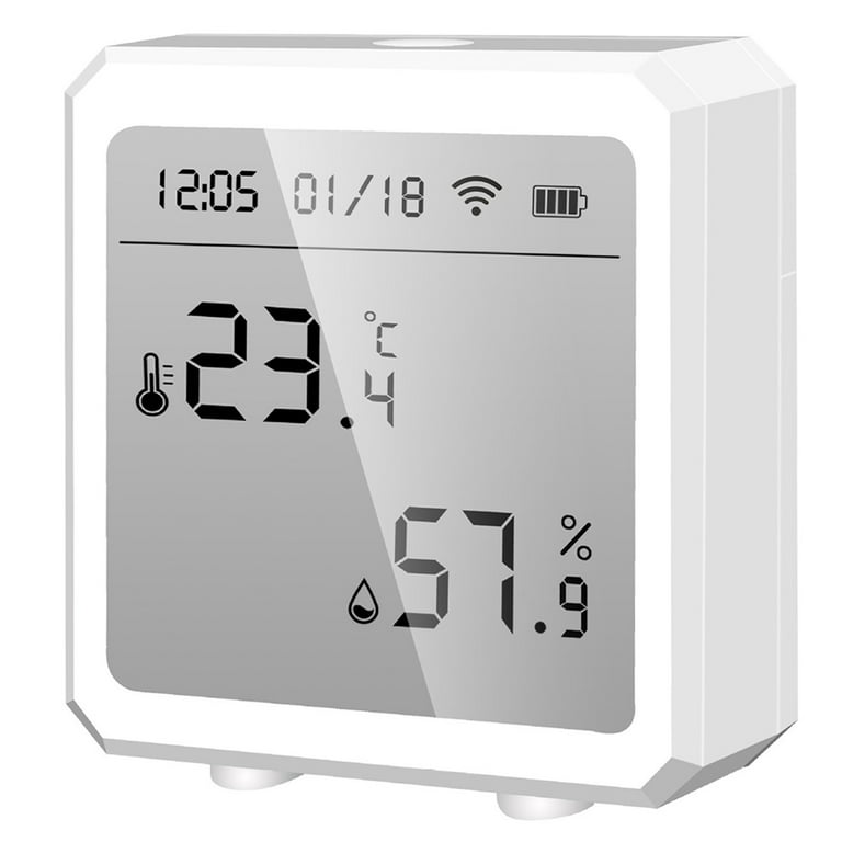 WiFi Thermometer Hygrometer: Digital Indoor Temperature Humidity Monitor  with App Notification Alert, Free Data Storage Export, Backlit LCD Screen