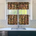 thumbnail image 3 of Rod Pocket Kitchen Curtain Set 3-Piece, 27.5x36 Inch Valance & Tier Drapes, Polyester Pongee Cafe Curtains for Living Room, Bathroom, Farmhouse Rustic Country Window Treatments., 3 of 6