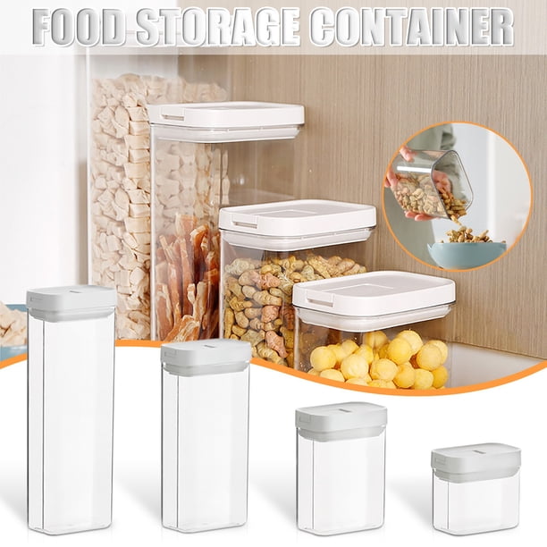Cubos para Almacenar Refrigerios, Contenedores Sellados a Prueba de Humedad, Material Pet+Pp Sin Bpa, Juego de Cuatro Piezas, Almacenamiento Versátil de Alimentos, Uso En Cocinas Familiares,