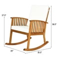thumbnail image 2 of Outdoor Acacia Wood Rocking Chair Patio Backyard Garden Lawn W/ Cushion, 2 of 12
