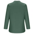 thumbnail image 5 of Plus Size Linen Tops Womens Long Sleeve Half Button Up Shirt Long Tops to Wear with Leggings Baggy Casual Tees (XL, Green), 5 of 5