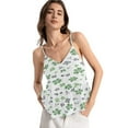 thumbnail image 2 of Women's Chiffon Halter Top - Lightweight, Breathable, Adjustable Design for Various Occasions，Many Small Green Flowers, 2 of 6