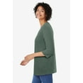 thumbnail image 3 of Woman Within Plus Size Perfect Three-Quarter Sleeve V-Neck Tunic, 3 of 3