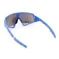 thumbnail image 4 of Mens Paint Splatter Oversize Shield Curved Wrap Color Mirror Sport Sunglasses Blue - Teal Mirror, 4 of 4