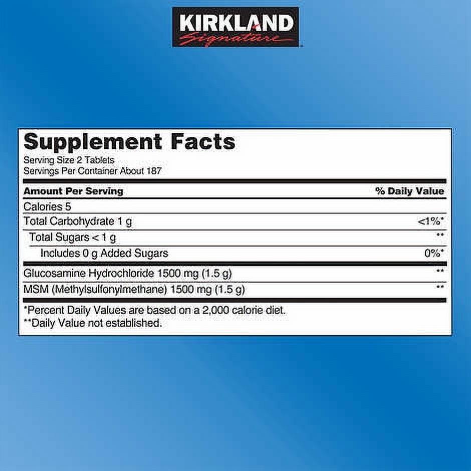 Kirkland Signature Glucosamine HCI with MSM - 375 Tablets - image 3 of 3