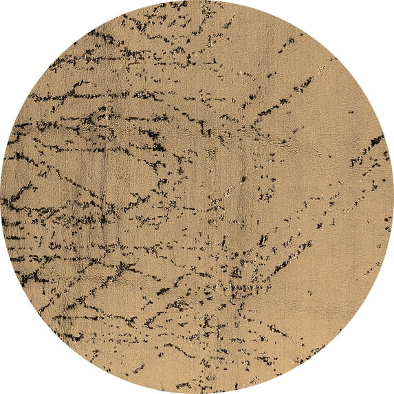 Ahgly Company Indoor Round Solid Brown Modern Area Rugs, 6' Round