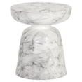 thumbnail image 2 of Home Square Lucida 18" Round Shaped Concrete End Table in White - Set of 2, 2 of 2