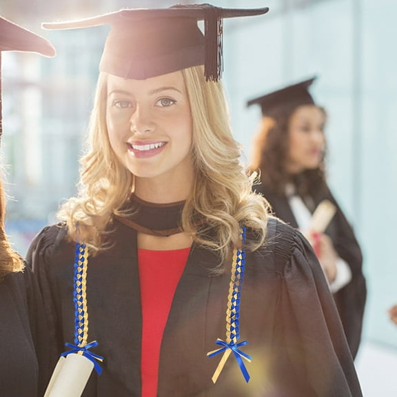 Tuitoonm Graduation Ribbon Leis Braid Color Congrats Graduates Leis Necklace for Braid Bracelets For Graduation Party