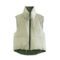 thumbnail image 4 of Komoo Women Cotton Padded Vest Ladies Sleeveless Crop Vest Puffer Button Down Short Top Gilet, 4 of 7