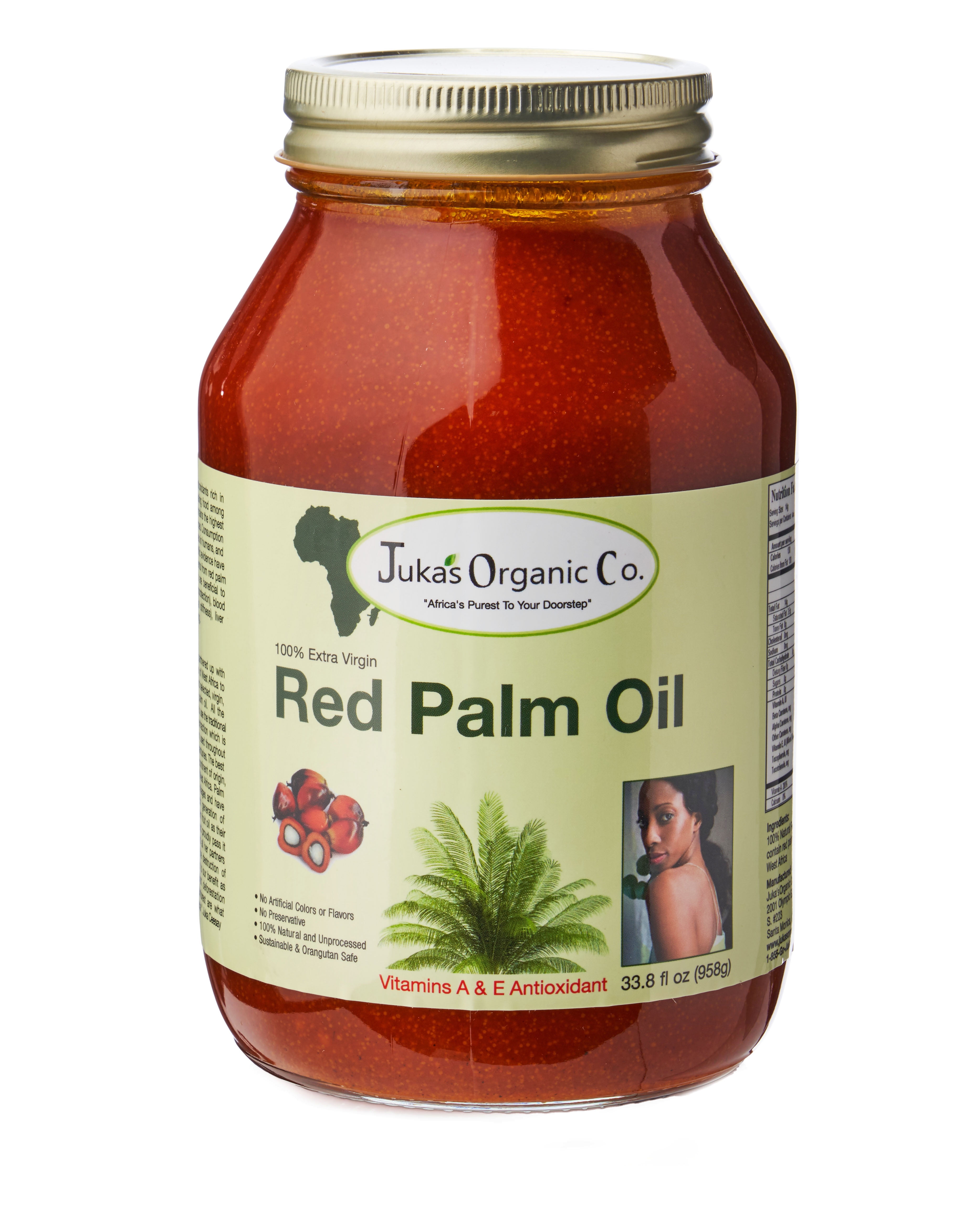 Juka's Organic Co. Red Palm Oil - 1 liter '32 Oz '