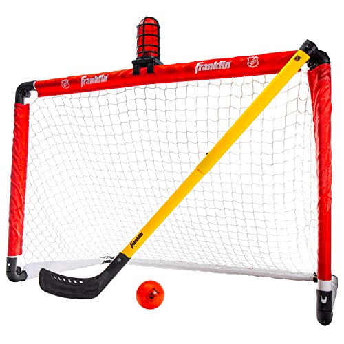 Franklin Sports Mini Hockey Goal Set - NHL Light Up Knee Hockey Goal and Stick Set with Hockey Ball - Perfect for Indoor Floor Hockey and Knee Hockey