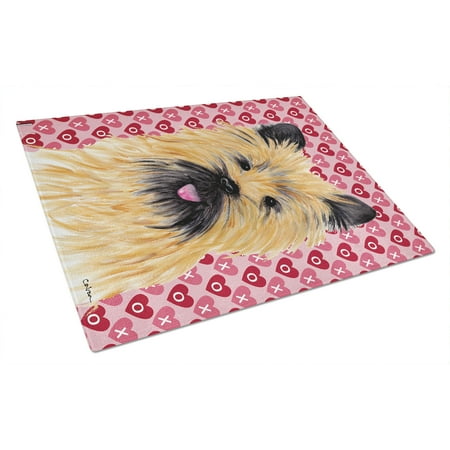 

Carolines Treasures SC9264LCB Cairn Terrier Hearts Love and Valentines Day Portrait Glass Cutting Board Large 12H x