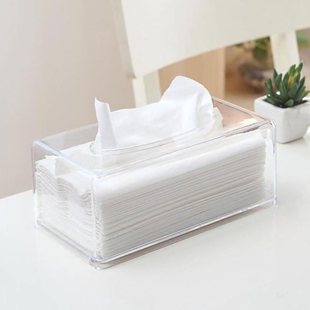 Windfall Modern Clear Acrylic Bathroom Facial Tissue Dispenser Box
