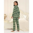 thumbnail image 6 of Aiyino Women's Soft Plaid Pajamas Long-Sleeve Button Front Shirt and Pant Pajama Set with Pockets, 6 of 6