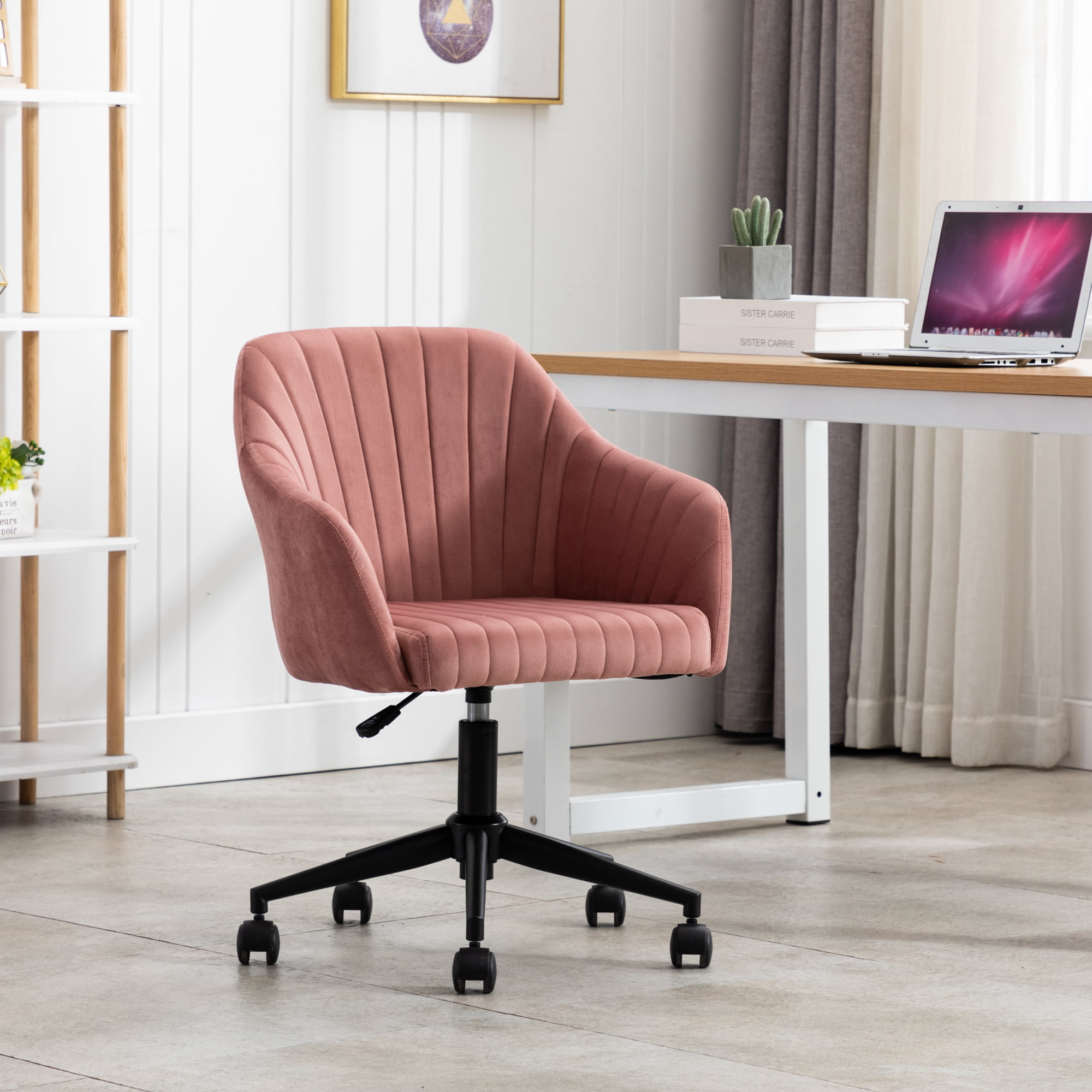 Executive Velvet Office Chair Home Swivel Computer Desk Chair Ergonomic Back 