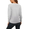 thumbnail image 5 of Avamo Womens Pullover Sweaters Ladies Long Sleeve V Neck Ribbed Button Knit Sweater Solid Color Jumper Tops S-5XL, 5 of 5
