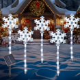 thumbnail image 1 of Luces solares para caminos con forma de copos de nieve BRIGHTDECK, impermeables, paquete de 5, 1 of 7