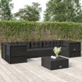 thumbnail image 1 of vidaXL 7 Piece Garden Lounge Set with Cushions Black Poly Rattan, 1 of 5