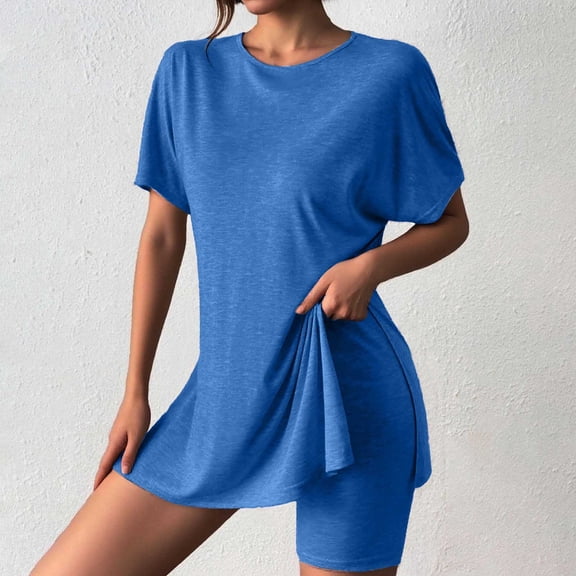 MAIHAN Womens Two Piece Outfits Summer Vacation Outfits for Women Shirt Tops Shorts Clothes Sets Trendy 2 Piece Summer Shorts Set Casual Two-Piece Outfit