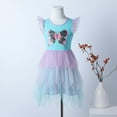 thumbnail image 4 of AUNVITO Girls Summer Sleeveless Dress Flutter Sleeves Snowflake Sequins Embroidery Round Neck Tulle Fairy Tale Party, 4 of 8