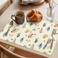 thumbnail image 3 of Watercolor Flowers Placemats Set of 12 Farmhouse Wild Floral Plants Place Mats Indoor Wipeable Table Mats Washable Cloth Dining Table Placemats for Kitchen Holiday Party Home Decor 13x19 Inch, 3 of 9
