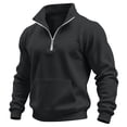 thumbnail image 4 of HomeDM Men's Sweatshirts Quarter Zip Pullover with Pocket Long Sleeve Casual Athletic Tops for Fall Winter Outdoor Workout, 4 of 9