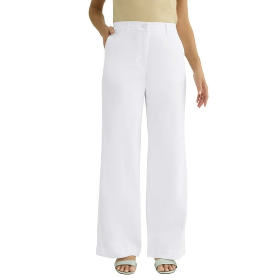 Jessica London Women's Plus Size Petite Stretch Cotton Chino Wide-Leg Trouser