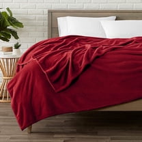 JML Soft Plush Fleece Blanket For Bed Sofa,Lightweight Flannel Blanket,King 79"x89",Burgundy