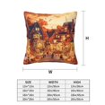 thumbnail image 3 of Halloween Throw Pillow Covers, Halloween Street Party B Halloween Decorations Square Pillow Cases with Invisible Zipper for Bed Couch Sofa, Farmhouse Halloween Decor-2 Pack 18x18, 3 of 6
