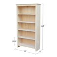 thumbnail image 2 of International Concepts Home Accents Unfinished 60" Shaker Bookcase, 2 of 2