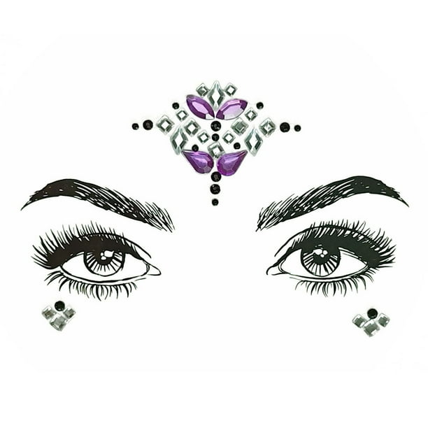 Pegatinas de tatuaje, tatuaje temporal para hombres, mujeres y adultos, pegatina de Halloween, pegatina de diamante de cristal acrílico, pegatina de cara de diamante, pegatinas, pegatinas