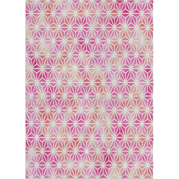 Ahgly Company Indoor Rectangle Patterned Dark Pink Abstract Area Rugs, 7' x 9'