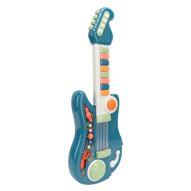 Guitar Piano Toy, Foldable Kids Guitar Improve Recognition Ability Multifunctional Activate Interest Exercise Grasping Skill Plastic For Home Red,Blue