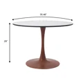 thumbnail image 6 of LeisureMod Bristol 35" Round Dining Table with Sintered Stone Top and Cherry Steel Pedestal Base for Modern Kitchen and Dining Room, 6 of 8
