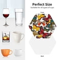thumbnail image 6 of Yiaed Retro Floral Butterfly Print Leather Coasters for Drinks - Cup Coasters Coffee Table Kitchen Table Bar, Home & Office Gifts Handmade Drink Coasters-Hexagon, 6 of 6