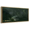 thumbnail image 3 of IDEA4WALL Extra Large Framed Canvas Print Wall Art Abstract Dark Green and Gold Flecks Modern Luxe Wall Decorative Nature Landscape Fine Art Modern Oversized Artwork for Living Room - 60"x30", 3 of 5