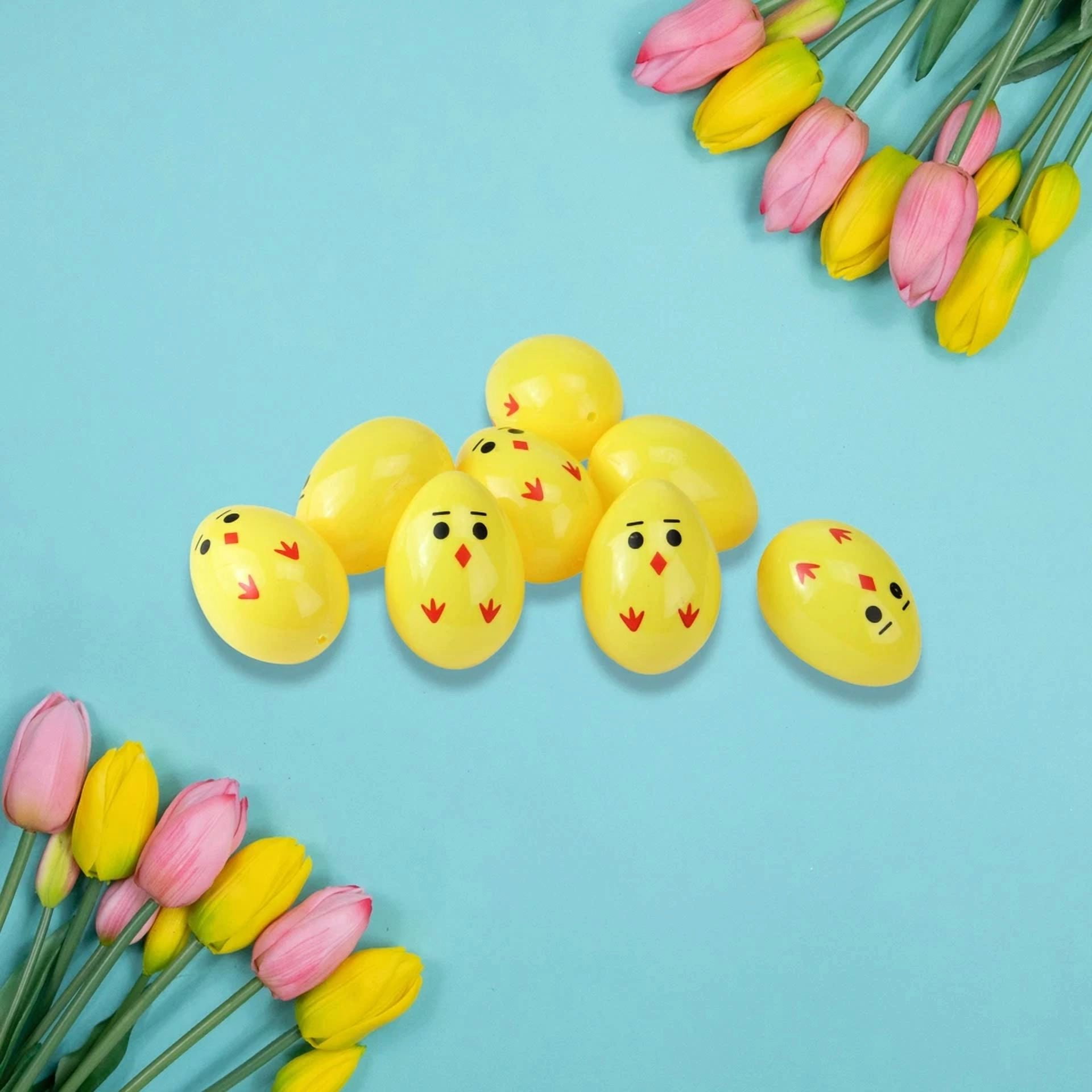 CRESTIN- Northlight 8Ct Springtime Yellow Small Size Chick Easter Egg Decors 2.5?