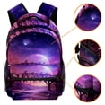 thumbnail image 3 of Travel Backpack for Men,Backpack for Women,Bridge Night Purple Sky Wolf, 3 of 6