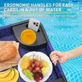 thumbnail image 6 of EAGLE PEAK Pool Floating Tray Table for Pool and Hot Tub, Wicker Serving Tray Floating Serving Tray with Drink Holders and Phone Slots , Blue, 6 of 9