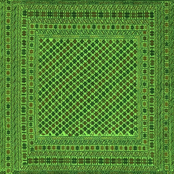 Ahgly Company Indoor Square Persian Green Traditional Area Rugs, 4' Square