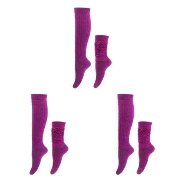 Decodeary 2piece Enjoy Easy-wearing And Breathability With Slouch Socks Designed Purple 3Set