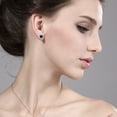 thumbnail image 7 of Gem Stone King 925 Sterling Silver Heart Shape Halo Cubic Zirconia Earring for Women (2.32 Cttw. 5MM Center Stone), 7 of 7