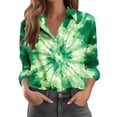 thumbnail image 2 of AUNVITO Women's St. Patrick's Day Shirt Long Sleeve Collared Button Down with Holiday Print Casual and Festive Style, 2 of 5