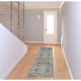 thumbnail image 2 of HomeRoots 527655 8 ft. Green & Ivory Floral Power Loom Runner Area Rug, 2 of 5
