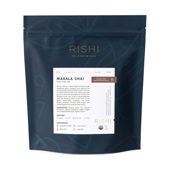 Masala Chai Tea - Organic, Loose Leaf Assam Black Tea Blend with Whole Spices, Energizing & Caffeinated - 16 Ounces, 37+ Servings