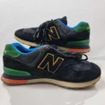 thumbnail image 1 of New Balance 574 Mens Sneakers Sz 9 Black Suede Mesh Varsity Green Athletic Shoes, 1 of 6