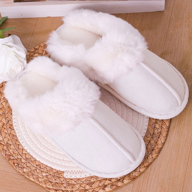 Pantufla Zapatillas de interior difusas, antideslizantes, de felpa, con punta cerrada, cómodas para el invierno Likrtyny Tenis De Mujer Tenis De Hombre