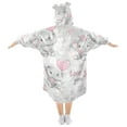 thumbnail image 2 of FORMRS Wearable Blanket Hoodie with Sleeves for Kids Cozy Flannel Sweatshirt, Cartoon Elephant, 2 of 7