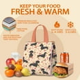 thumbnail image 5 of Dachshund and Flower Insulated Lunch Bag for Women & Adults,Large Portable Soft Cooler Lunch Bag,Thermal Food Storage Tote with Pearl Cotton,8.66L,8.75x5.75x9.5 Inch, 5 of 6